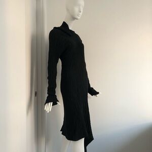Marques’ Almeida Asymmetrical Black Sweater Midi Dress